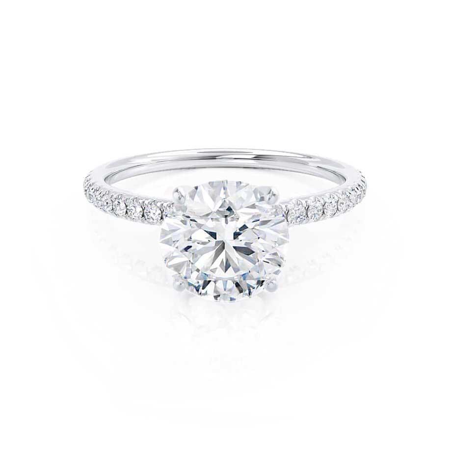 1 CT Round Pave Lab Grown Diamond Engagement Ring