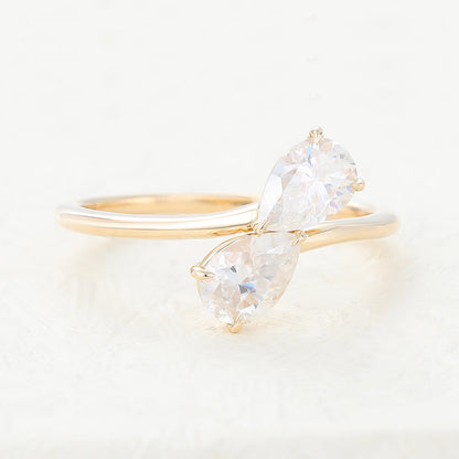 0.78 TCW Pear Toi Et Moi Lab-Grown Diamond Engagement Ring