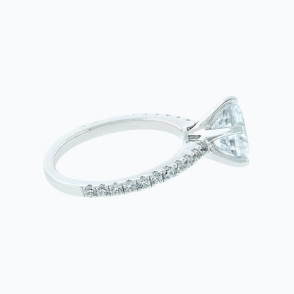 2.0 CT Round Pave Lab Grown Diamond Engagement Ring