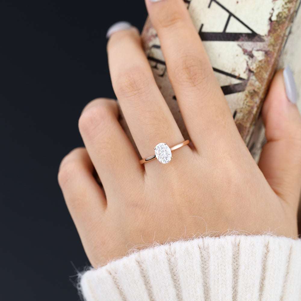 1.33 CT Oval Solitaire Lab-Grown Diamond Engagement Ring