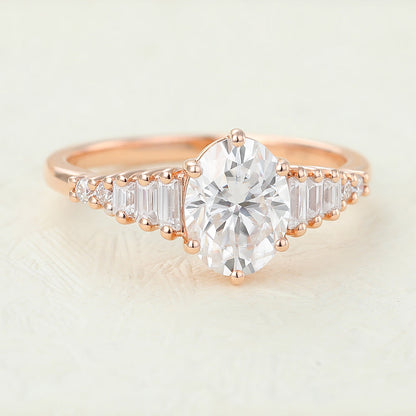 1.33 CT Oval Pave Lab-Grown Diamond Engagement Ring