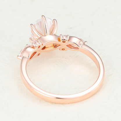 1.33 CT Oval Cluster Lab-Grown Diamond Engagement Ring