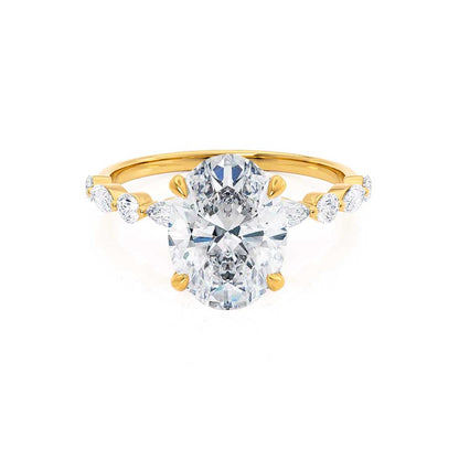 0.9 CT Oval Pave Lab Grown Diamond Engagement Ring