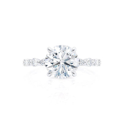 1 CT Round Pave Lab Grown Diamond Engagement Ring