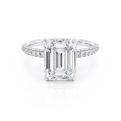 1.75 CT Emerald Pave Lab Grown Diamond Engagement Ring