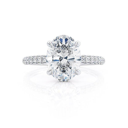 2 CT Oval Pave Lab Grown Diamond Engagement Ring
