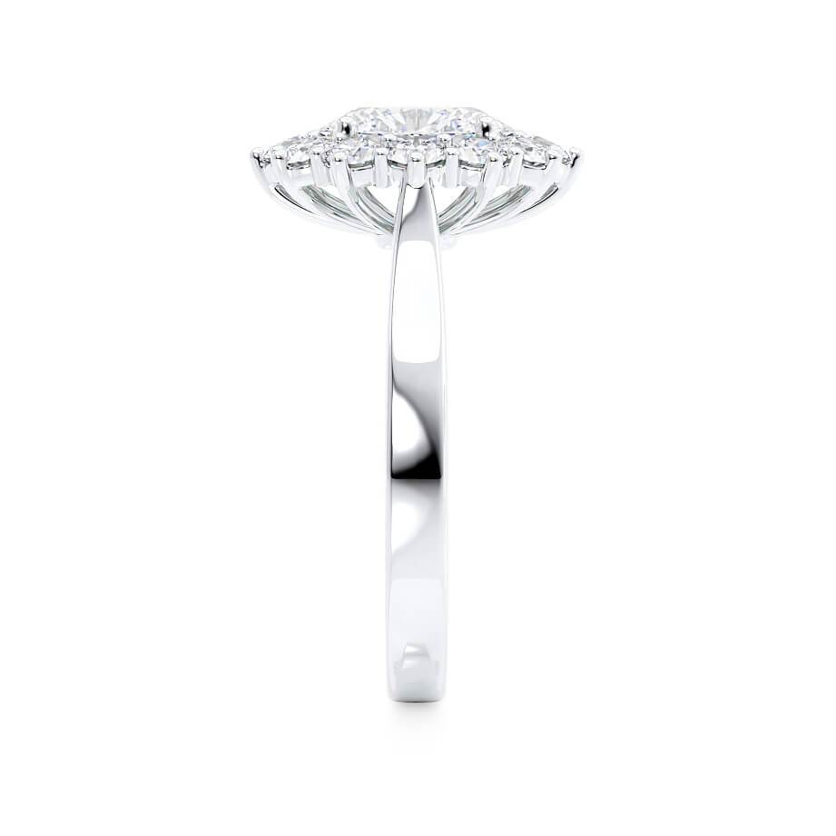 2.1 CT Oval Halo Lab Grown Diamond Engagement Ring