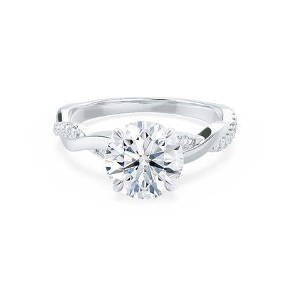 1 CT Round Twisted Pave Lab Grown Diamond Engagement Ring