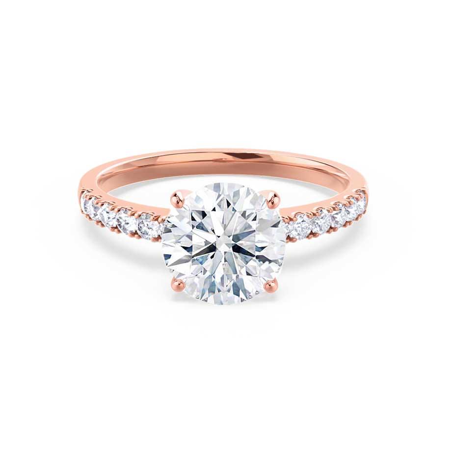 1.2 CT Round Pave Lab Grown Diamond Engagement Ring