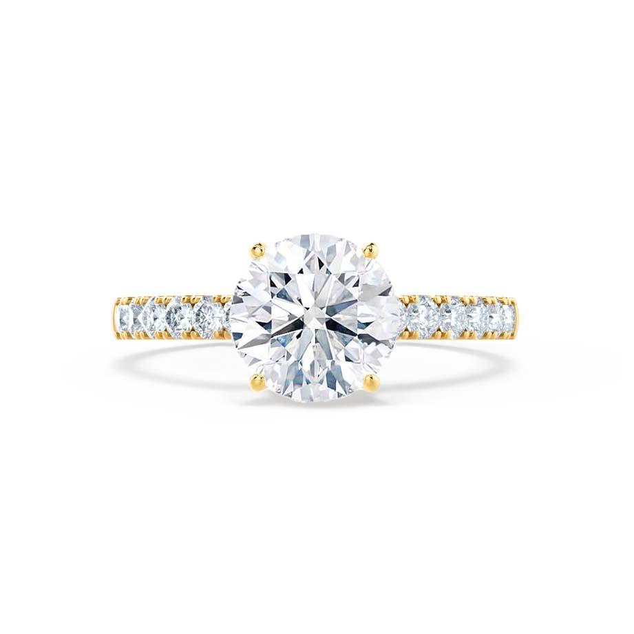 1.2 CT Round Pave Lab Grown Diamond Engagement Ring
