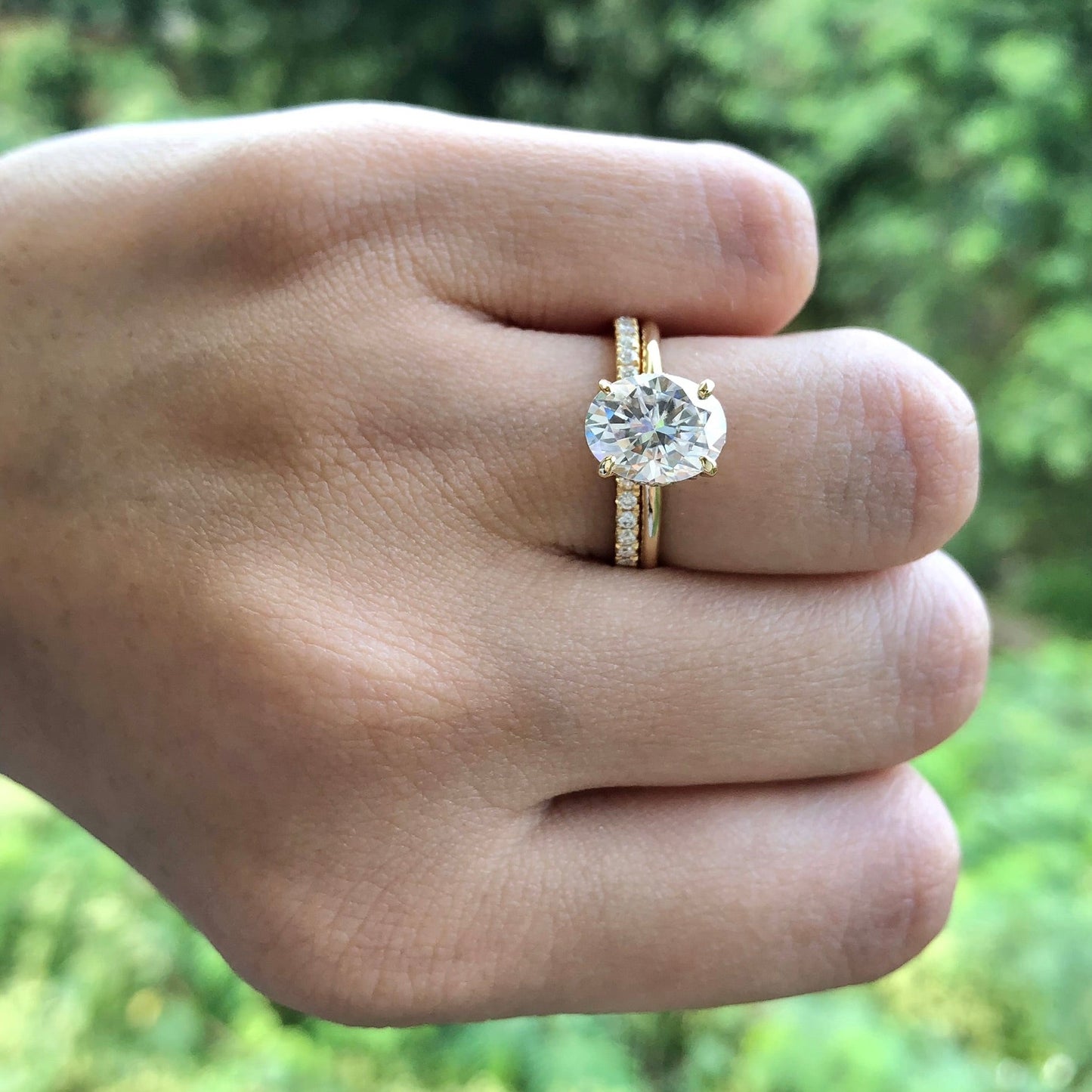 2.72 CT Oval Hidden Halo Moissanite Engagement Ring
