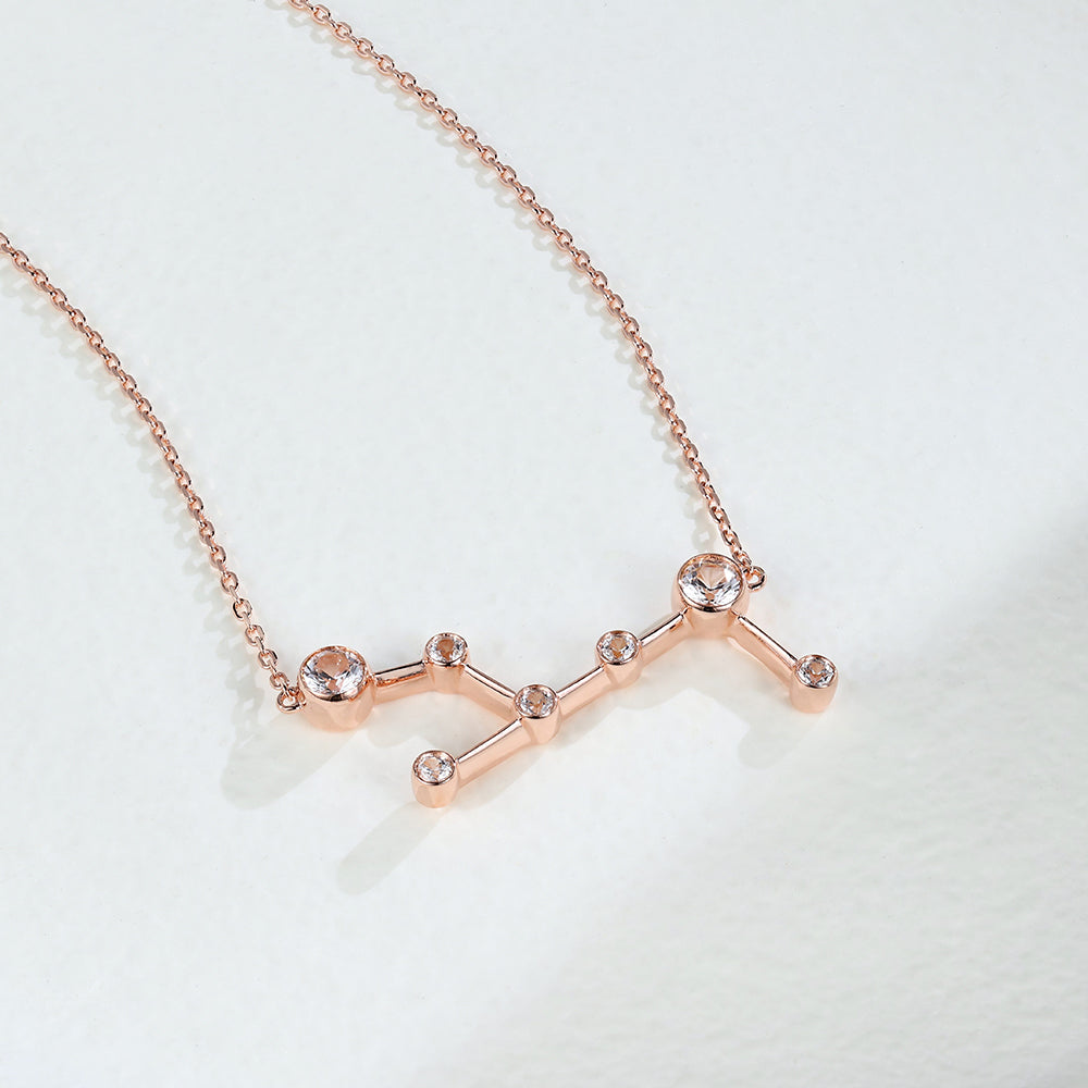 0.83 TCW Round Moissanite Virgo-Zodiac Sign Necklace