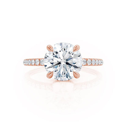 1 CT Round Hidden Halo & Pave Lab Grown Diamond Engagement Ring