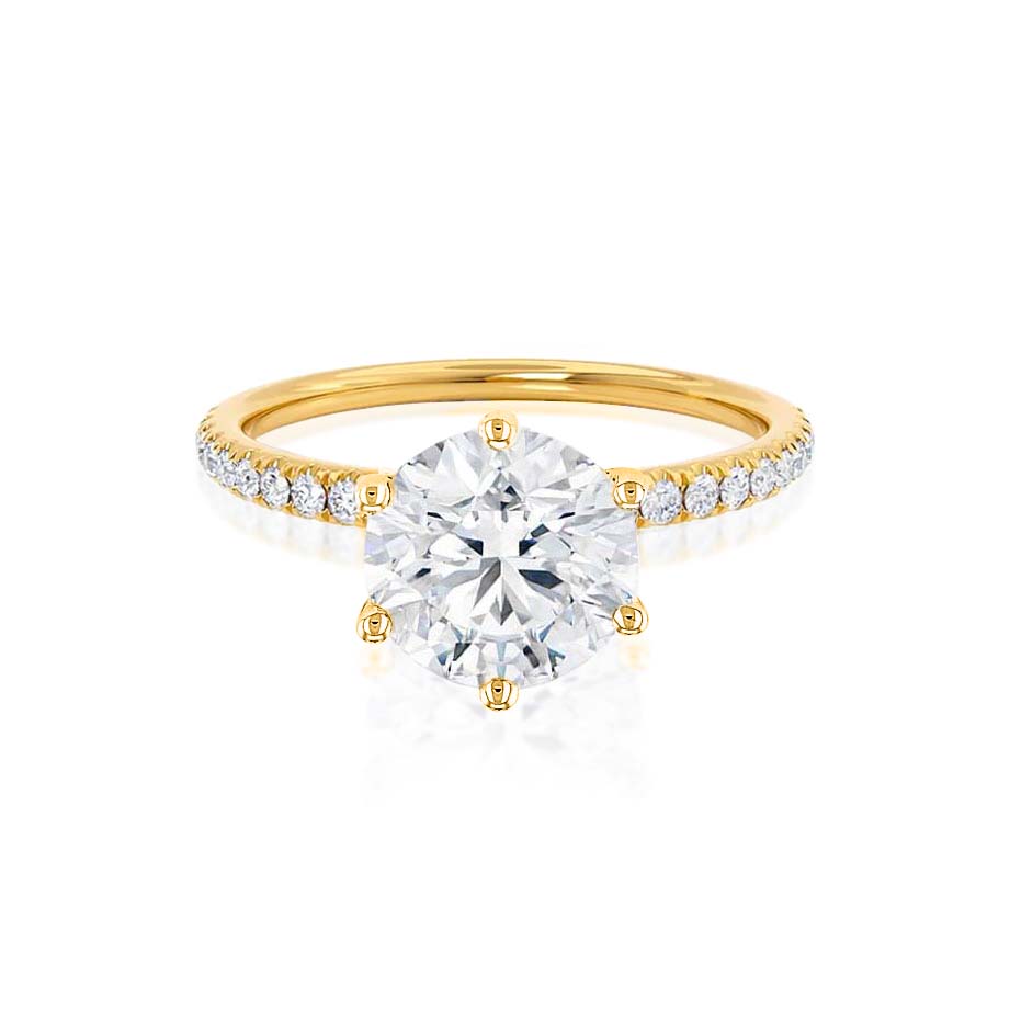 2.2 CT Round Pave Lab Grown Diamond Engagement Ring