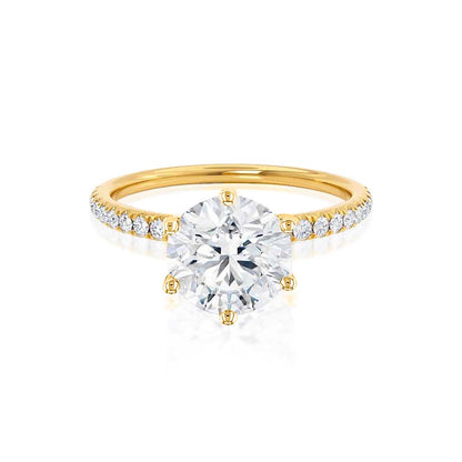 2.2 CT Round Pave Lab Grown Diamond Engagement Ring