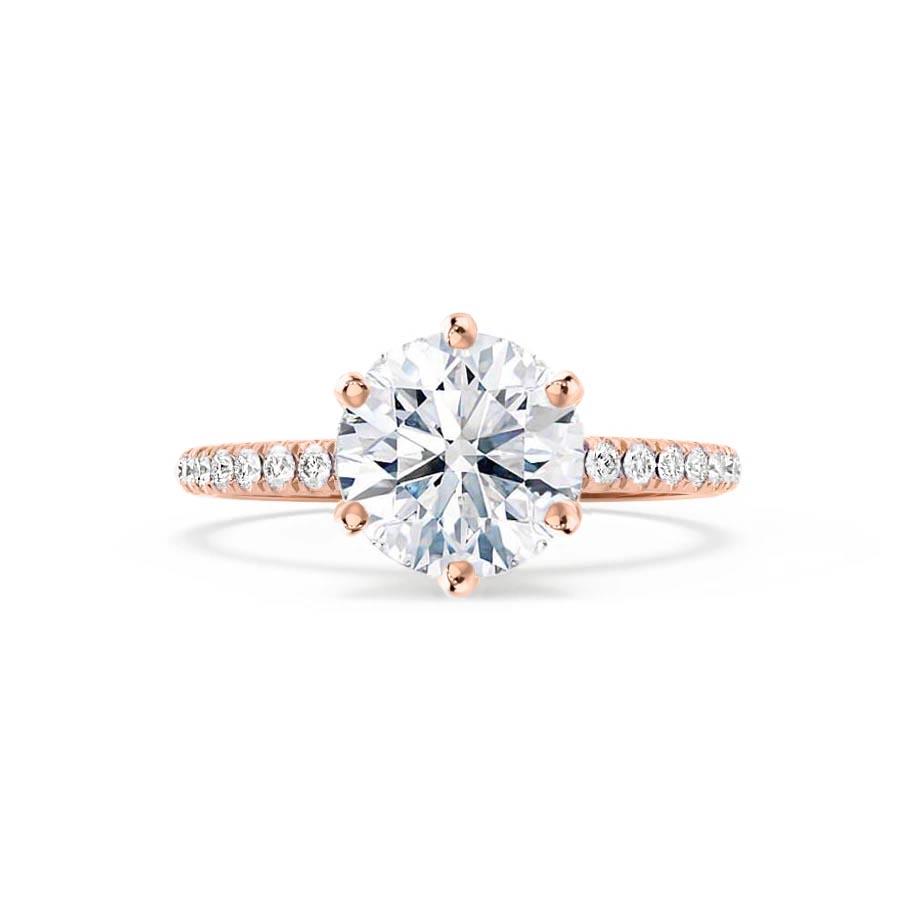 2.2 CT Round Pave Lab Grown Diamond Engagement Ring