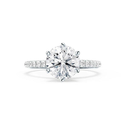 2.2 CT Round Pave Lab Grown Diamond Engagement Ring