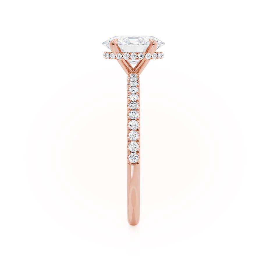 1.5 CT Oval Hidden Halo & Pave Lab Grown Diamond Engagement Ring