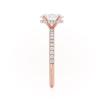 1.5 CT Oval Hidden Halo & Pave Lab Grown Diamond Engagement Ring