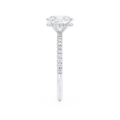 2.3 CT Elongated Cushion Pave Lab Grown Diamond Engagement Ring