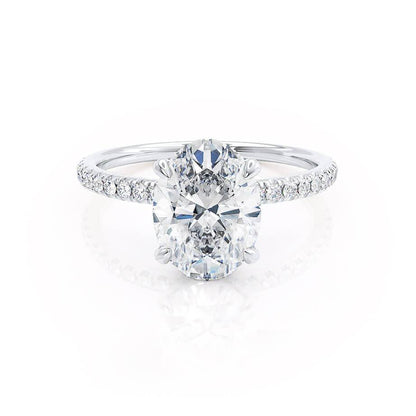 1.5 CT Oval Pave Lab Grown Diamond Engagement Ring