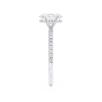 1.5 CT Oval Hidden Halo & Pave Lab Grown Diamond Engagement Ring