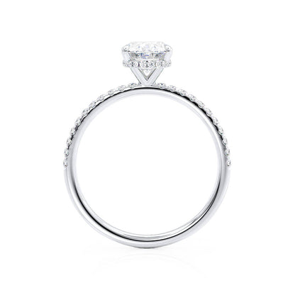 1.5 CT Oval Pave Lab Grown Diamond Engagement Ring