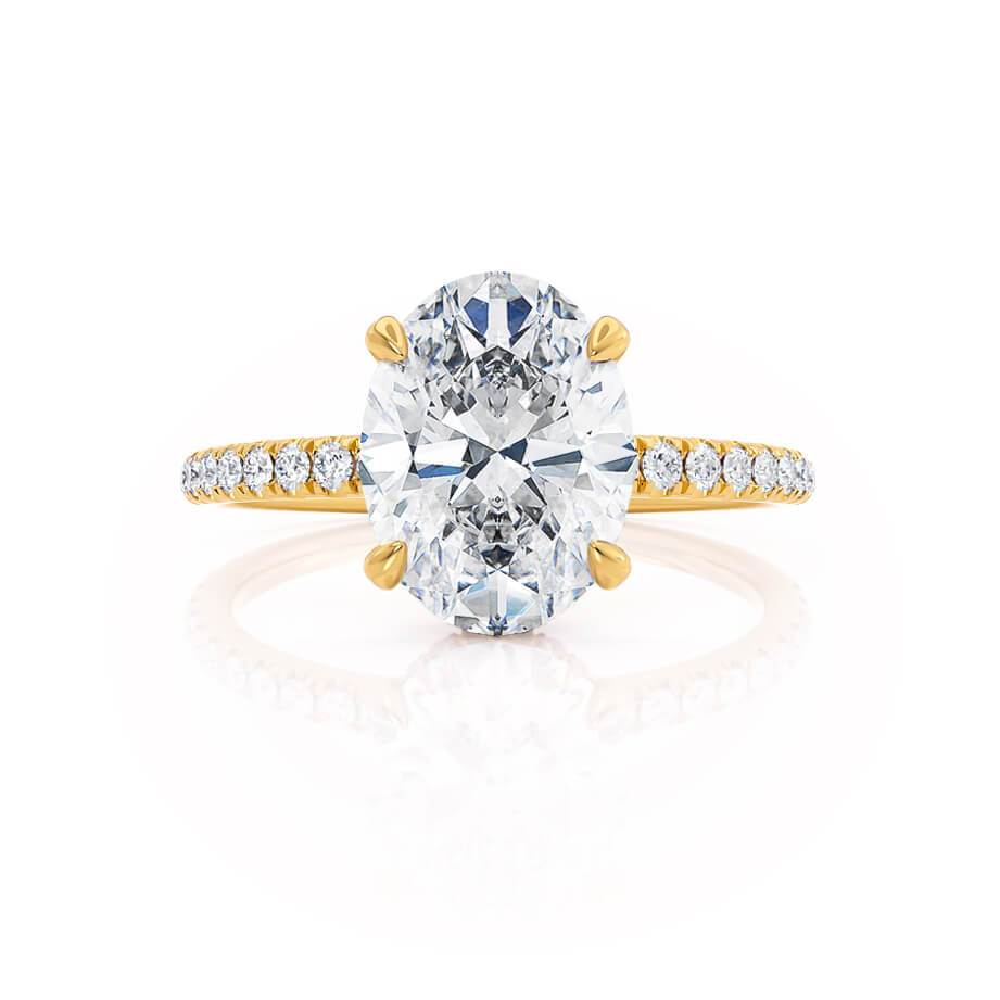1.5 CT Oval Pave Lab Grown Diamond Engagement Ring
