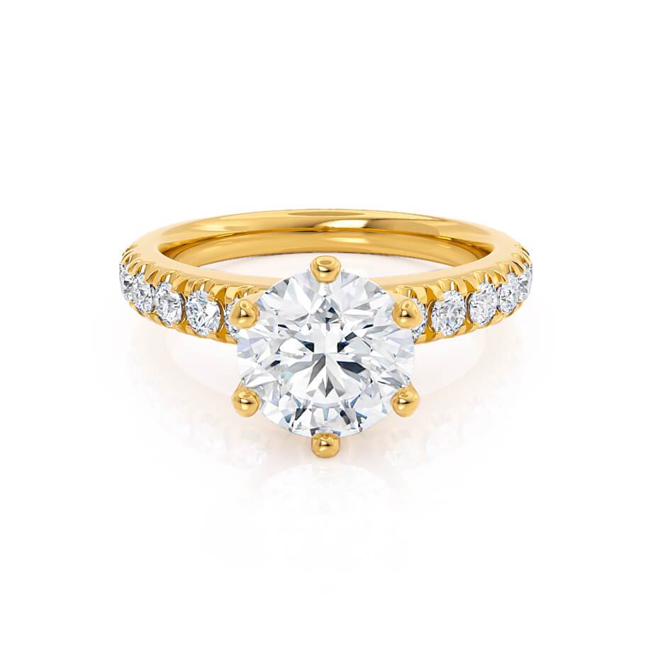 1.9 CT Round Pave Lab Grown Diamond Engagement Ring
