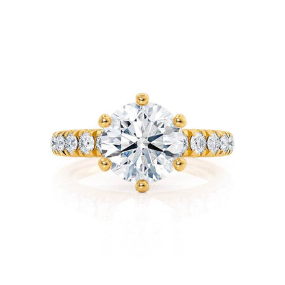 1.9 CT Round Pave Lab Grown Diamond Engagement Ring