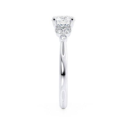 1.5 CT Round Cluster Lab Grown Diamond Engagement Ring