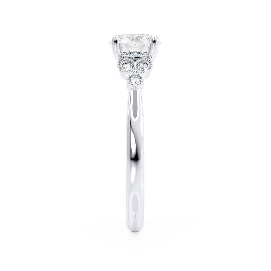 1.5 CT Round Cluster Lab Grown Diamond Engagement Ring