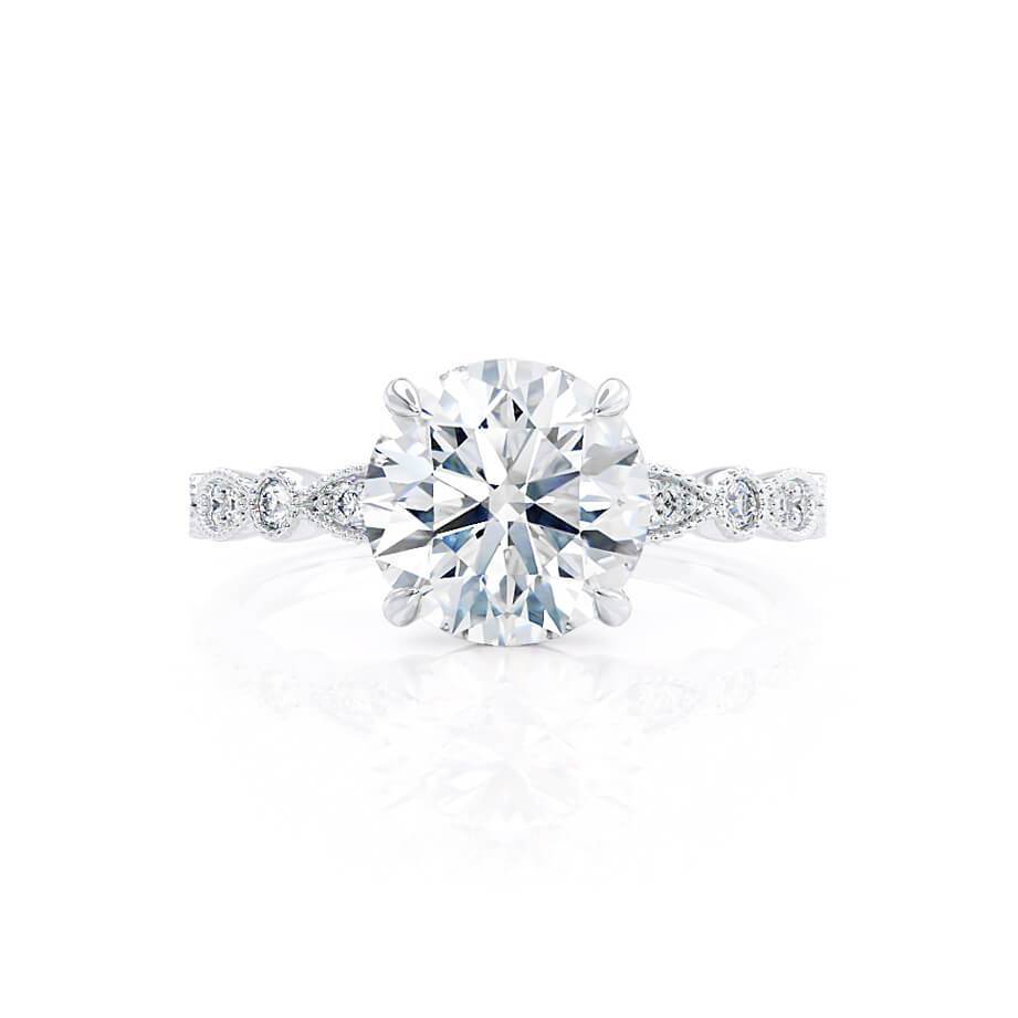 1 CT Round Pave Lab Grown Diamond Engagement Ring
