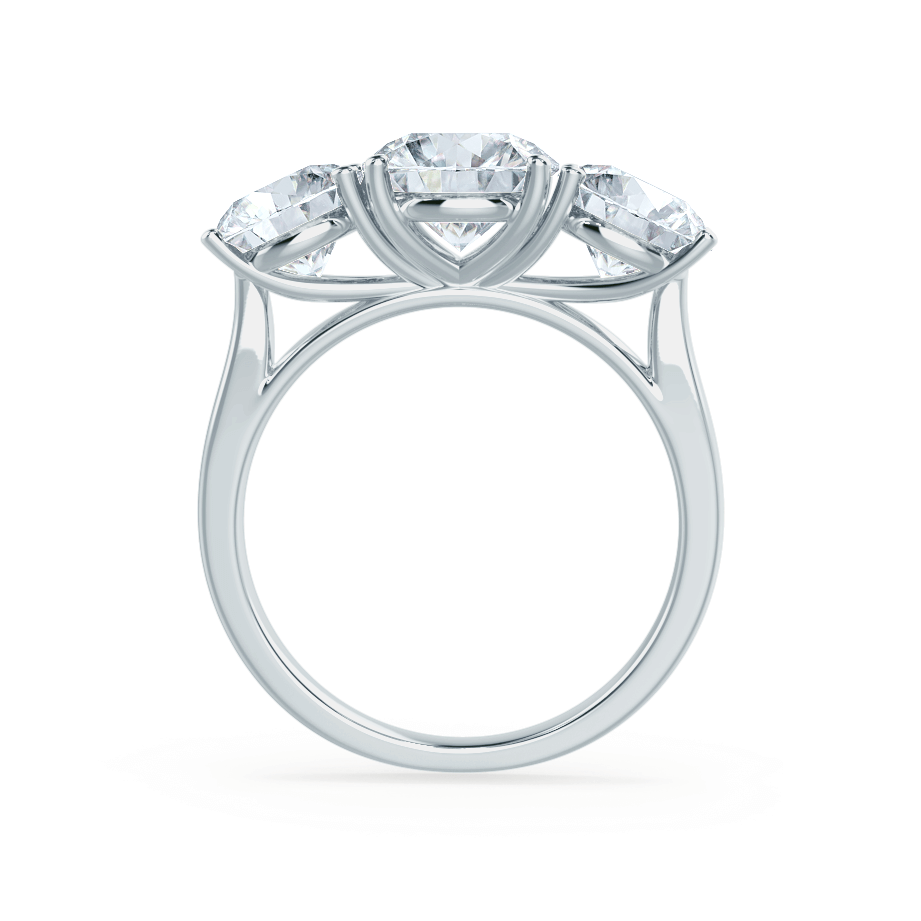 1.5 CT Round Three Stone Lab Grown Diamond Engagement Ring
