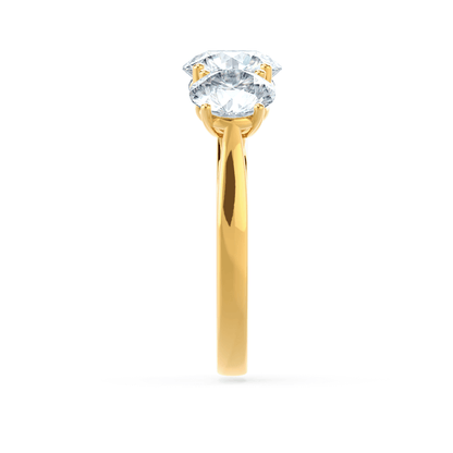 1.5 CT Round Three Stone Lab Grown Diamond Engagement Ring