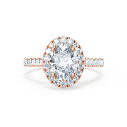 1.5 CT Oval Halo & Pave Lab Grown Diamond Engagement Ring
