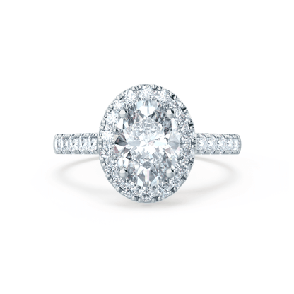 1.5 CT Oval Halo & Pave Lab Grown Diamond Engagement Ring