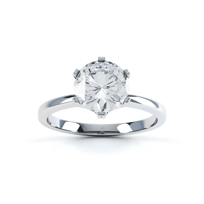 1 CT Round Solitaire Lab Grown Diamond Engagement Ring