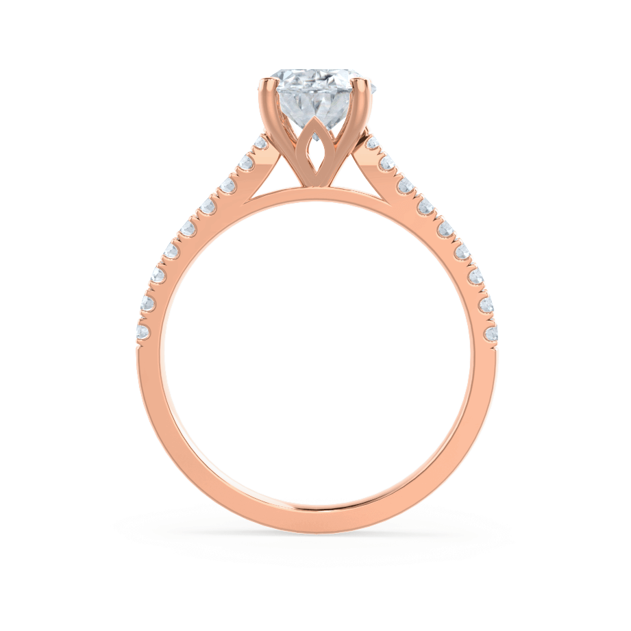 1.2 CT Round Pave Lab Grown Diamond Engagement Ring