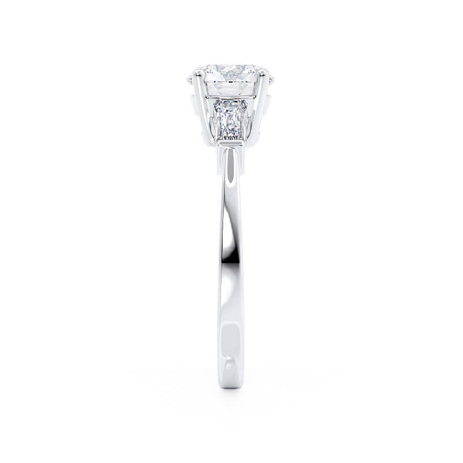 1 CT Round Three Stone Lab Grown Diamond Engagement Ring