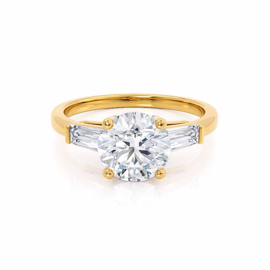 1.5 CT Round Three Stone Lab Grown Diamond Engagement Ring