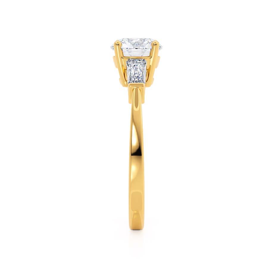 1.5 CT Round Three Stone Lab Grown Diamond Engagement Ring