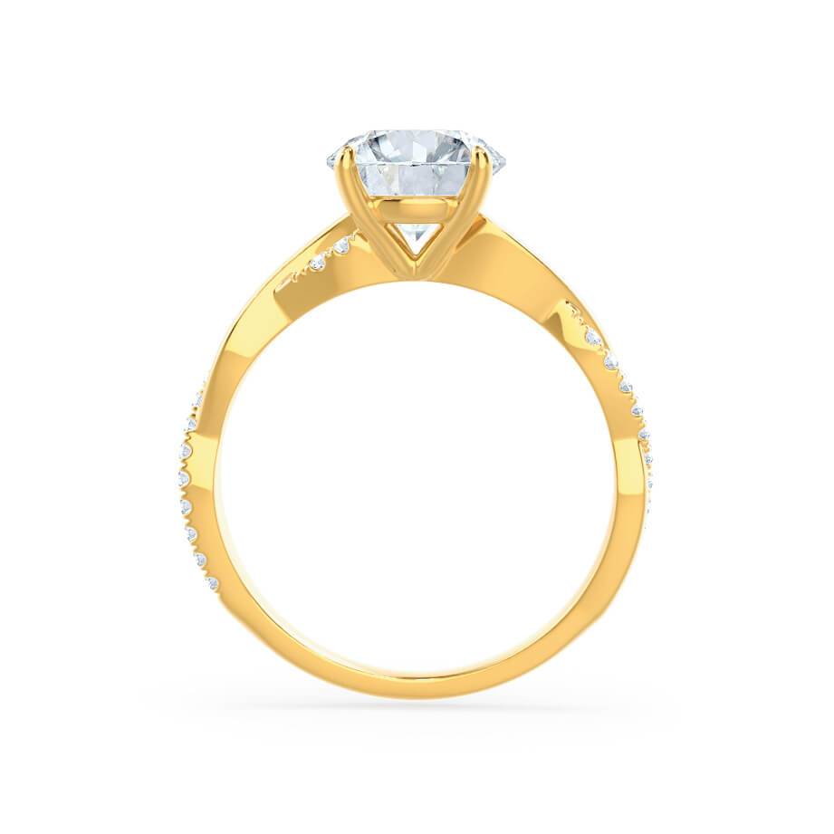1.5 CT Oval Twisted Pave Lab Grown Diamond Engagement Ring