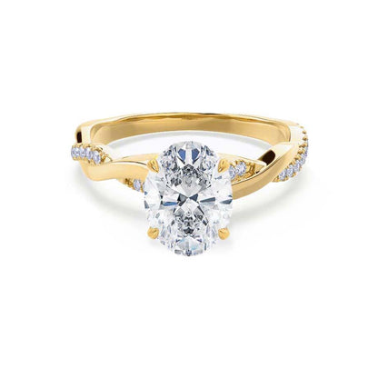 1.5 CT Oval Twisted Pave Lab Grown Diamond Engagement Ring