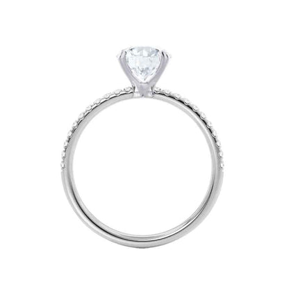 1 CT Round Pave Lab Grown Diamond Engagement Ring