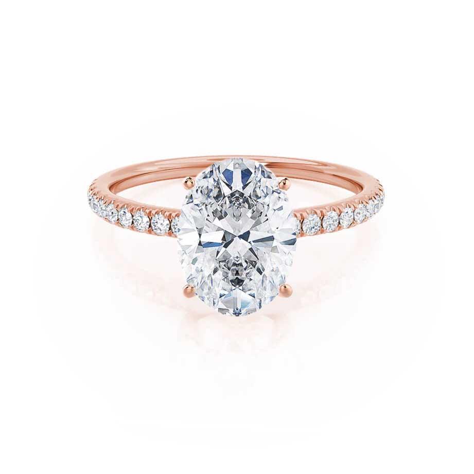 1 CT Oval Pave Lab Grown Diamond Engagement Ring