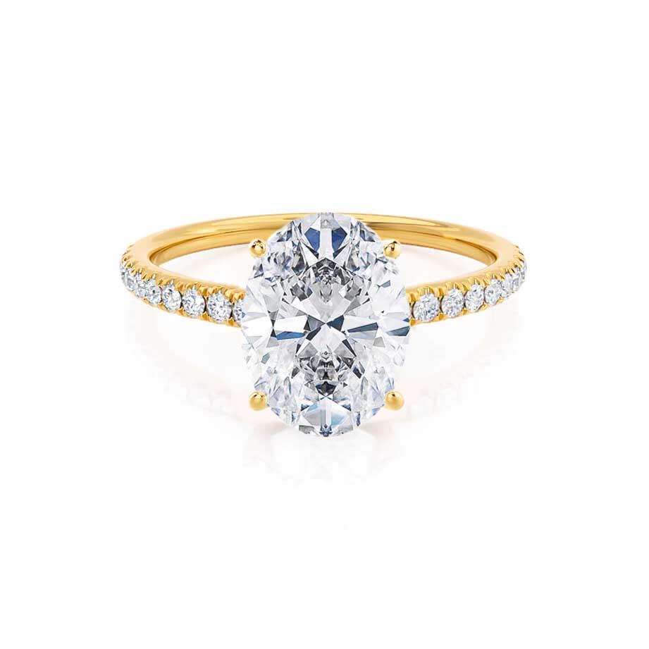 0.9 CT Oval Pave Lab Grown Diamond Engagement Ring