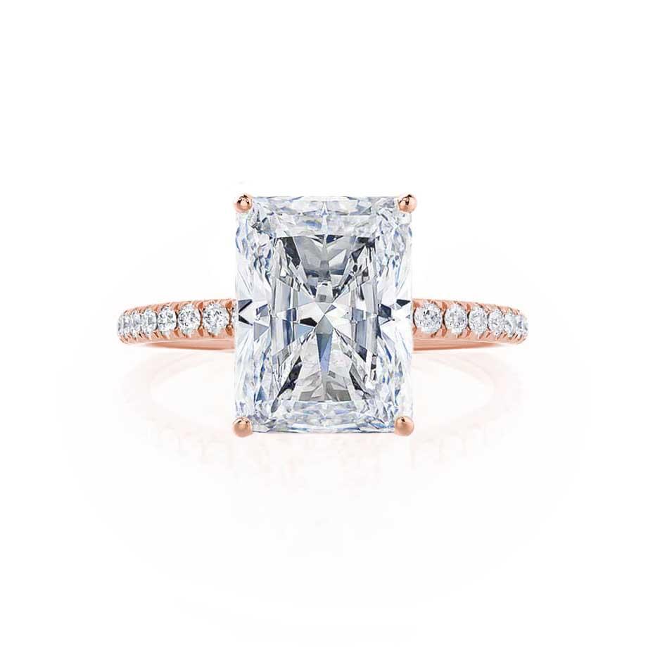 1.2 CT Radiant Pave Lab Grown Diamond Engagement Ring