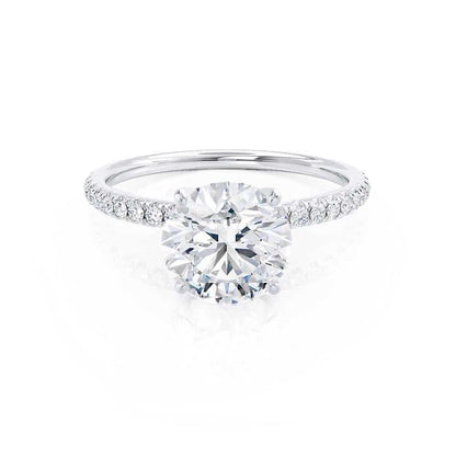 1 CT Round Pave Lab Grown Diamond Engagement Ring