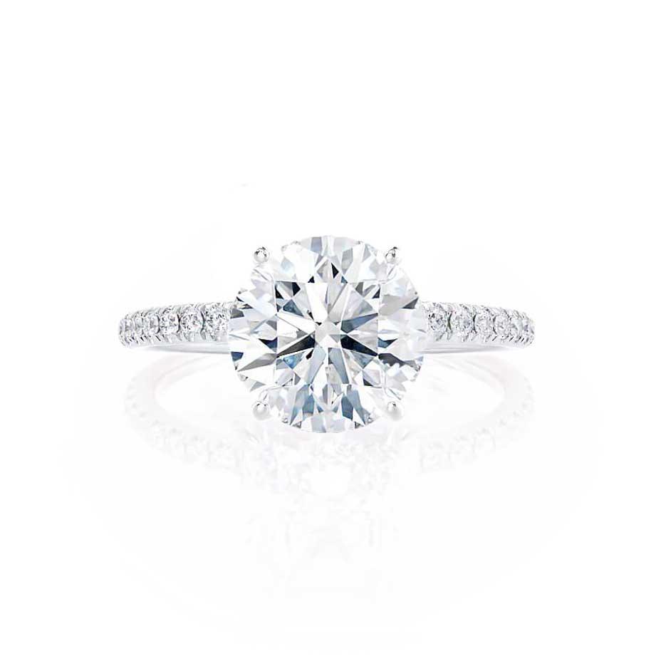 1 CT Round Pave Lab Grown Diamond Engagement Ring